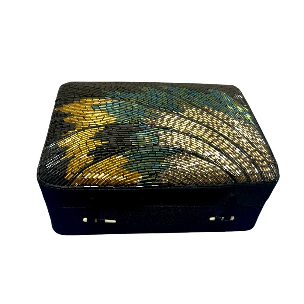 Vintage Beaded Jewelry Box  Peacock Jewelry Box